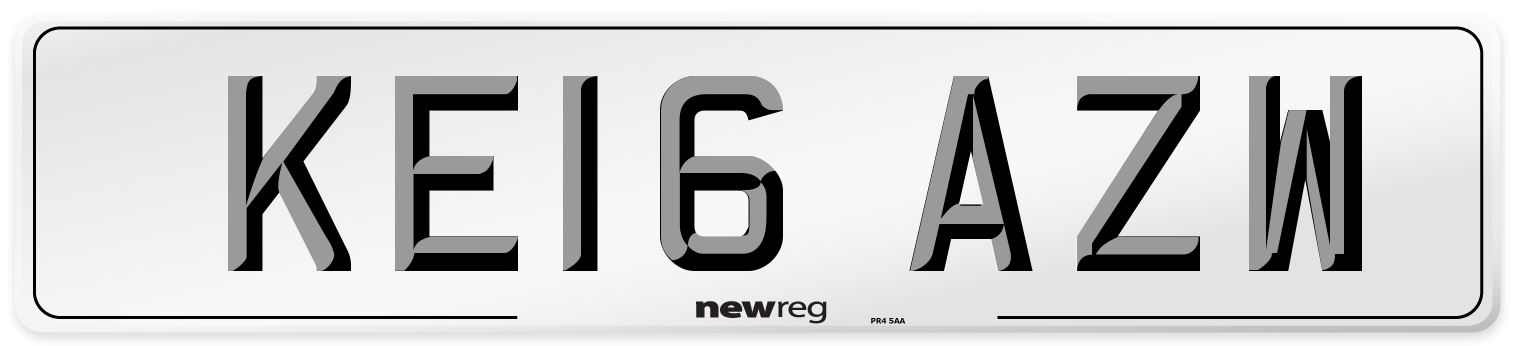 KE16 AZW Number Plate from New Reg